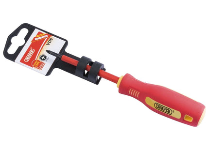 Draper Fully Insulated Soft Grip Cross Slot Screwdriver, No.0 x 75mm 46527 Draper - Town Tools 