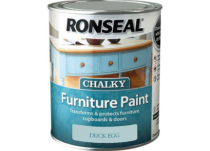 Ronseal Chalky Furniture Paint Duck Egg 750ml Ronseal - RockBottom Nothampton