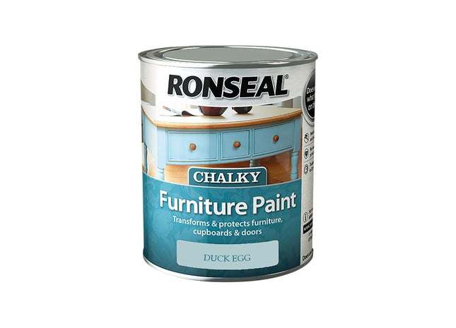 Ronseal Chalky Furniture Paint Duck Egg 750ml Ronseal - RockBottom Nothampton