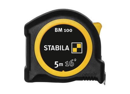 Stabila BM 100 Compact Pocket Tape 5m/16ft (Width 19mm) Stabila - RockBottom Nothampton