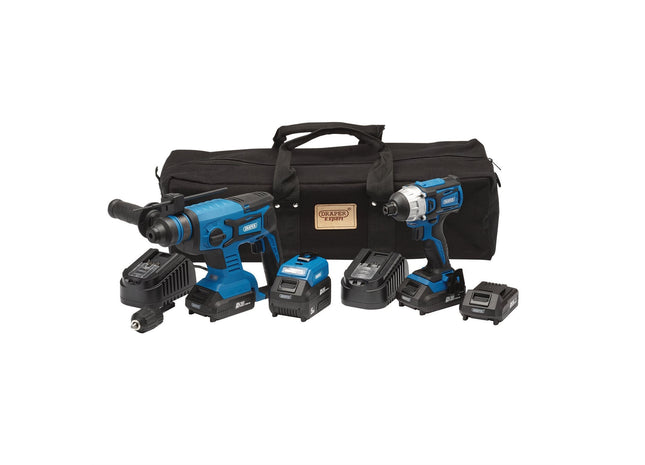 Draper D20 20V Impact Driver and SDS+ Drill Kit 24021 Draper - Town Tools 