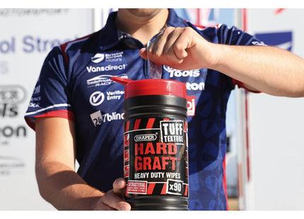 Draper 'Hard Graft' Tuff Texture Heavy Duty Wipes (Tub of 90) 84712 Draper - Town Tools 