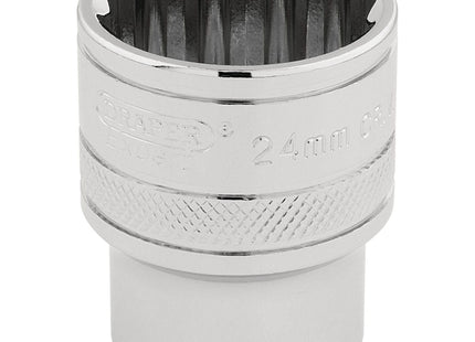 Draper HI-TORQ 12 Point Socket, 1/2" Sq. Dr., 24mm 33372 Draper - Town Tools 