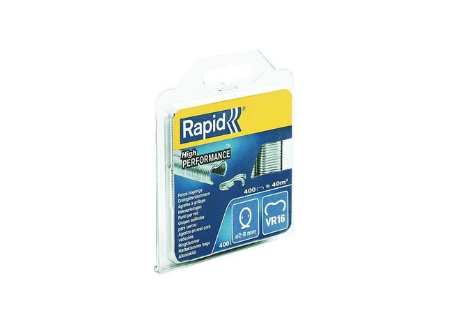 Rapid VR16 Fence Hog Rings Pack 400 Galvanised Rapid - RockBottom Nothampton