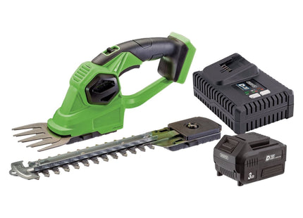 Draper D20 20V 2-in-1 Grass and Hedge Trimmer with Battery and Fast Charger Draper - Town Tools 