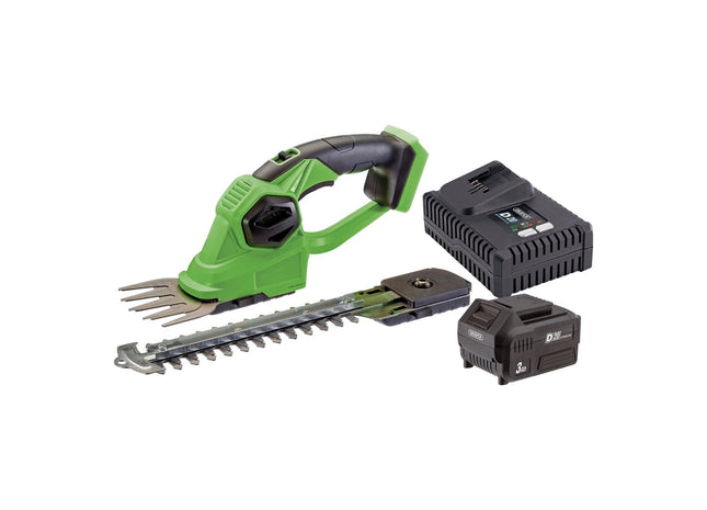 Draper D20 20V 2-in-1 Grass and Hedge Trimmer with Battery and Fast Charger Draper - Town Tools 