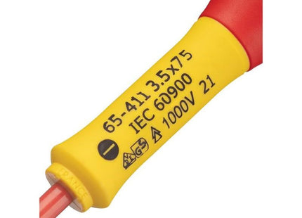 Stanley® Hand Tools FatMax® VDE Insulated Screwdriver Parallel Tip 3.5 x 75mm STANLEY® Hand Tools - RockBottom Nothampton