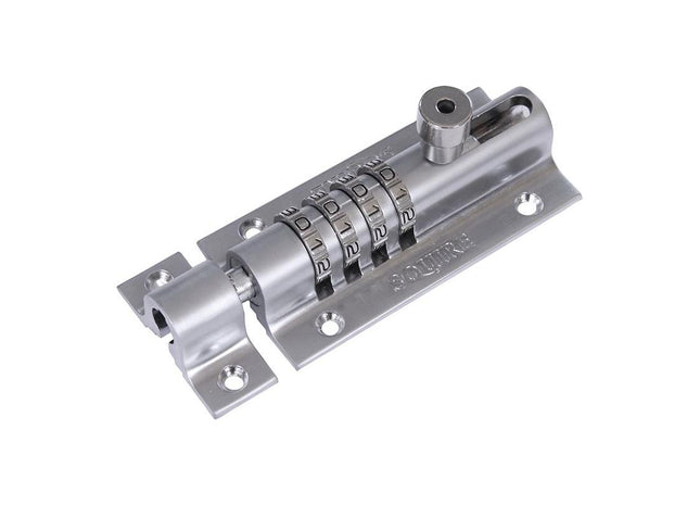 Squire CombiBolt 4 Re-Codable Locking Bolt Chrome 120mm Squire - RockBottom Nothampton