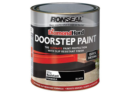 Ronseal Diamond Hard Doorstep Paint Black 250ml Ronseal - RockBottom Nothampton