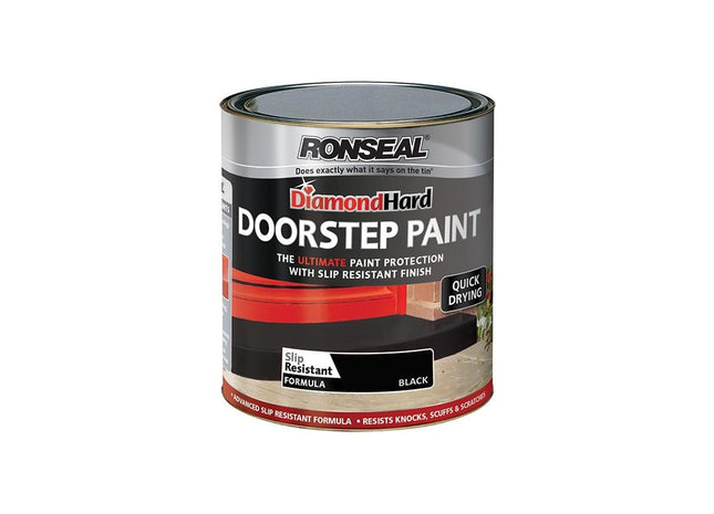 Ronseal Diamond Hard Doorstep Paint Black 250ml Ronseal - RockBottom Nothampton