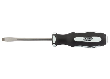 Draper 'Pound Thru' Plain Slot Soft Grip Screwdriver, 6.5 x 100mm 35181 Draper - Town Tools 