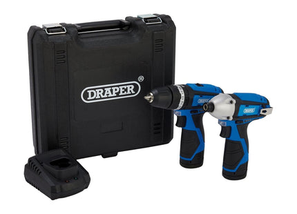 Draper 12V Combi Drill & Impact Driver, 2 x 1.5Ah Batteries, 1 x Fast Charger Draper - Town Tools