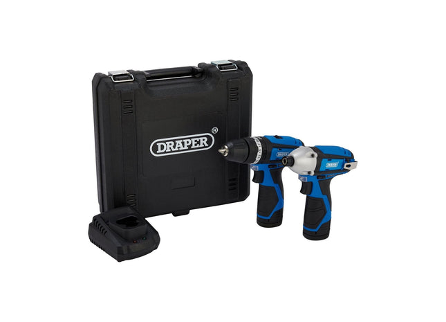 Draper 12V Combi Drill & Impact Driver, 2 x 1.5Ah Batteries, 1 x Fast Charger Draper - Town Tools