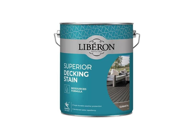 Liberon Superior Decking Stain Gun Metal 5 litre Liberon - RockBottom Northampton
