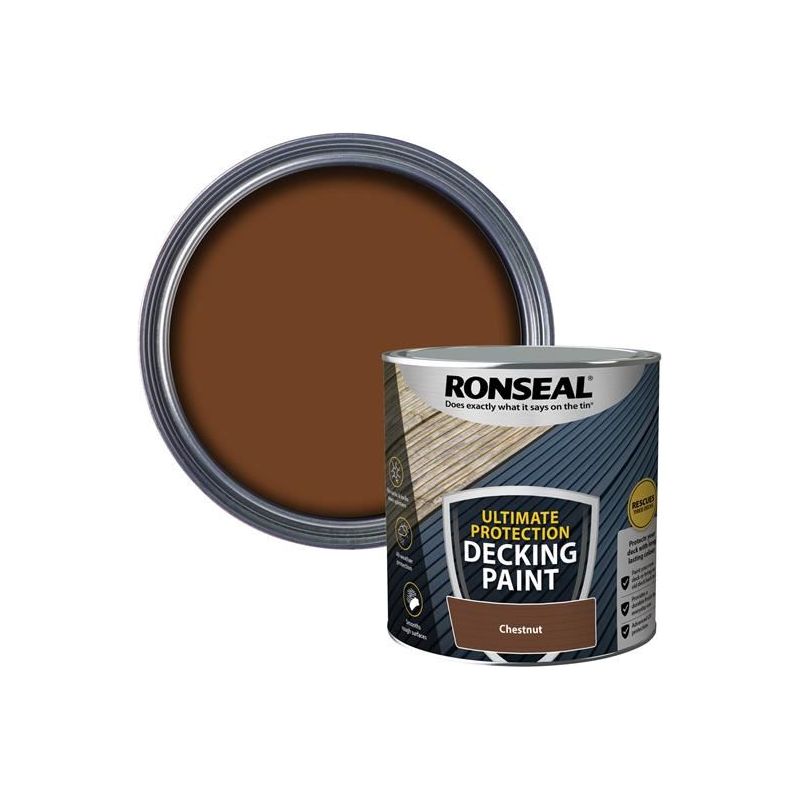 Ronseal Ultimate Protection Decking Paint Chestnut 2.5 litre Ronseal - RockBottom Nothampton