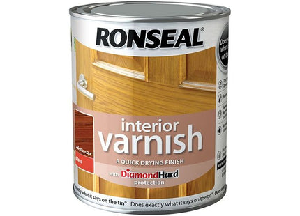 Ronseal Interior Varnish Quick Dry Gloss Medium Oak 250ml Ronseal - RockBottom Nothampton