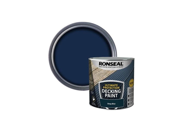 Ronseal Ultimate Protection Decking Paint Deep Blue 2.5 litre Ronseal - RockBottom Nothampton