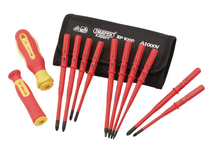 Draper XP1000 VDE Slimline Interchangeable Screwdriver Set (12 Piece) Draper - Town Tools 
