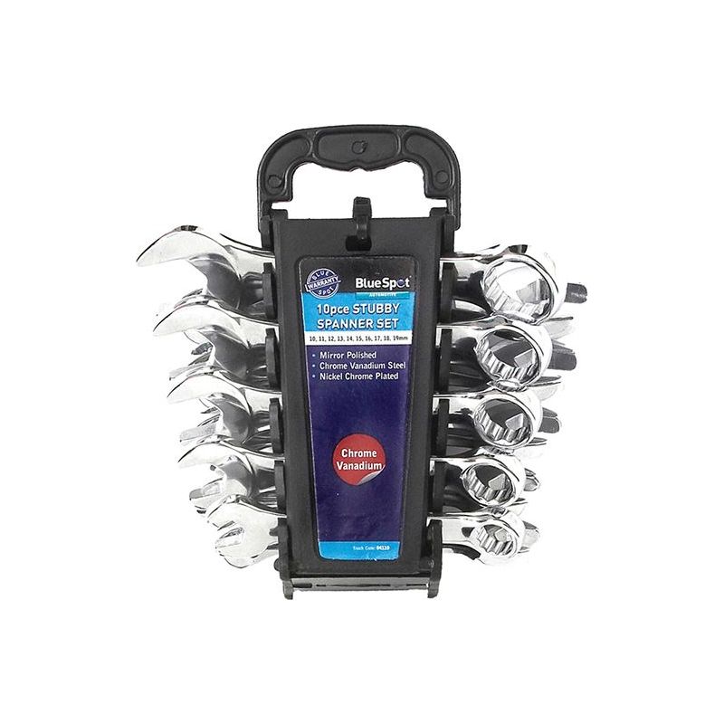 Bluespot Tools Stubby Combination Spanner Set, 10 Piece BlueSpot Tools - RockBottom Northampton