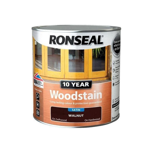 Ronseal 10 Year Woodstain Walnut 750ml Ronseal - RockBottom Nothampton