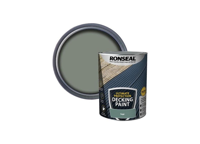 Ronseal Ultimate Protection Decking Paint Sage 5 litre Ronseal - RockBottom Nothampton