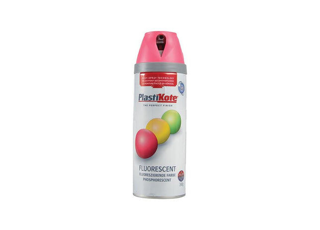 Plastikote Twist & Spray Fluorescent Pink 400ml PlastiKote - RockBottom Nothampton
