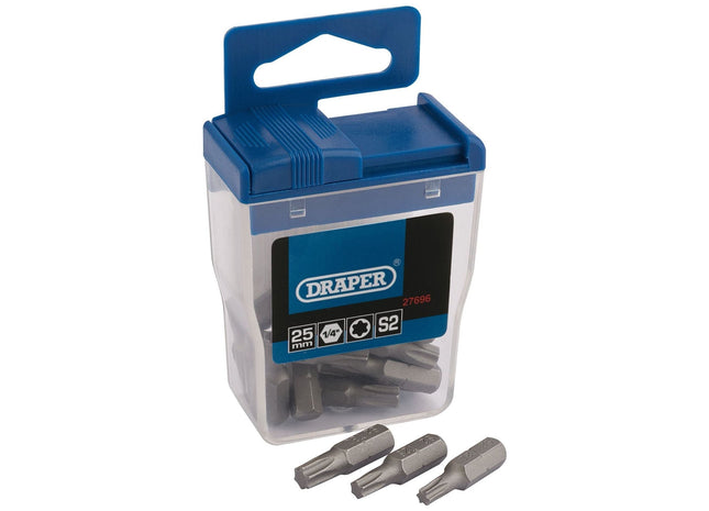 Draper TX-STAR Assorted Long Insert Bits, 25mm (20 Piece) 27696 Draper - Town Tools 