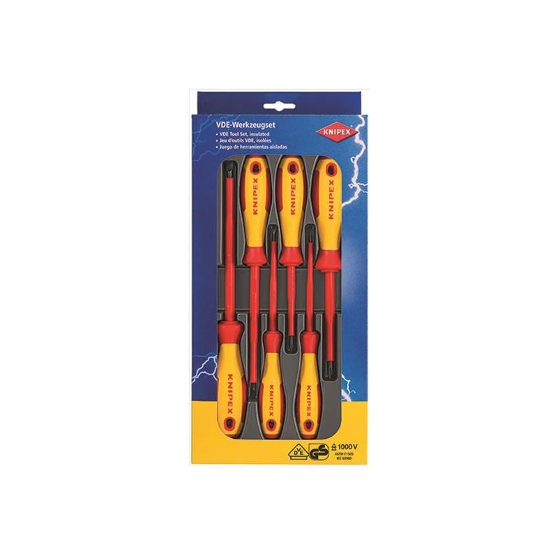 Knipex VDE Screwdriver Set, 6 Piece Knipex - RockBottom Northampton