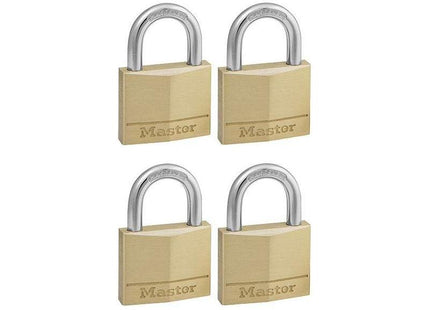 Master Lock Solid Brass 40mm Padlock 4-Pin - Keyed Alike x 4 Master Lock - RockBottom Northampton