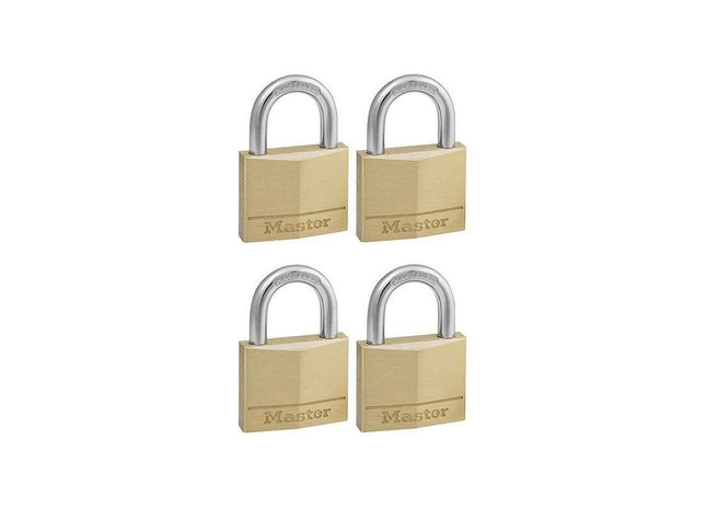 Master Lock Solid Brass 40mm Padlock 4-Pin - Keyed Alike x 4 Master Lock - RockBottom Northampton