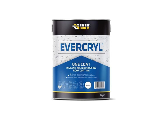 Everbuild Sika EVERCRYL® One Coat White 5kg Everbuild Sika - RockBottom Northamptin