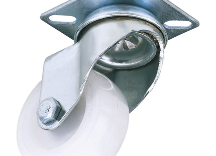 Draper Swivel Plate Fixing Nylon Wheel, 50mm Diameter, S.W.L. 50kg 65492 Draper - Town Tools 