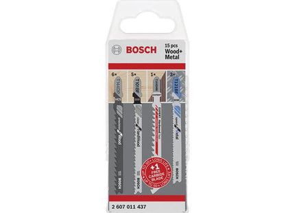 Bosch Powertool Accessories Wood and Metal Jigsaw Blade Set, 15 Piece Bosch Powertool Accessories - RockBottom Northampton