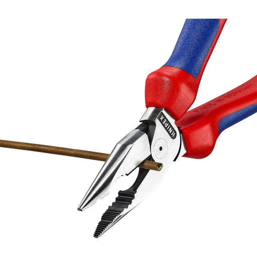 Knipex 08 22 185 SB Needle-Nose Combination Pliers with multi-component grips black atramentized, 185mm Draper - Town Tools