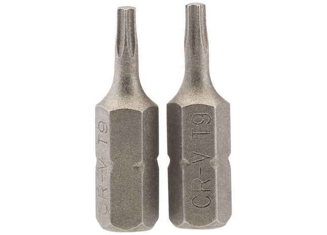Draper TX-STAR Insert Bit, 1/4" Hex, 25mm Long, T9 (Pack of 2) Draper - Town Tools 