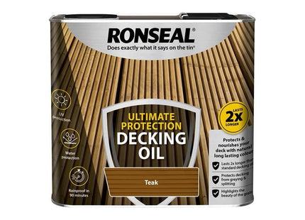 Ronseal Ultimate Protection Decking Oil Teak 2.5 litre Ronseal - RockBottom Nothampton