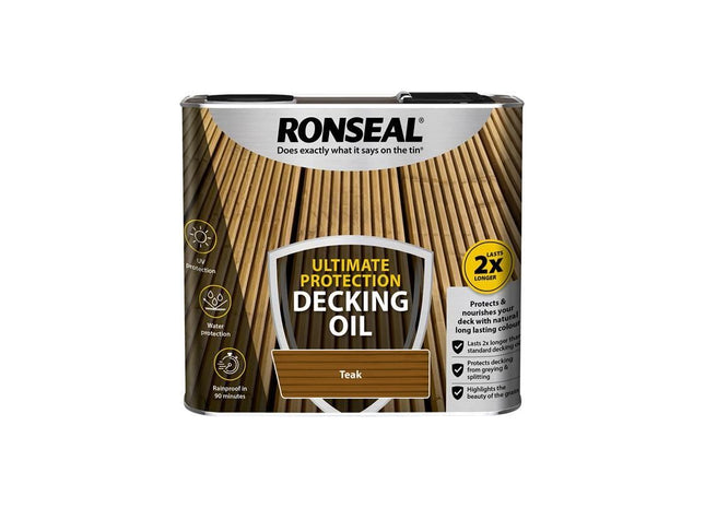 Ronseal Ultimate Protection Decking Oil Teak 2.5 litre Ronseal - RockBottom Nothampton