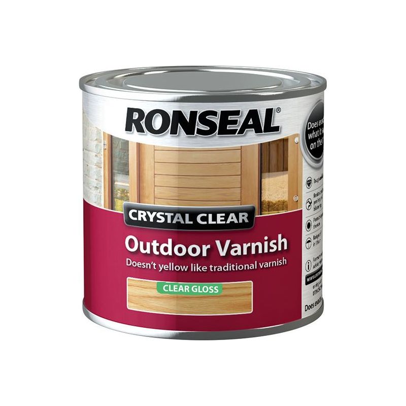 Ronseal Crystal Clear Outdoor Varnish Matt 250ml Ronseal - RockBottom Nothampton