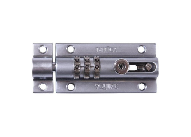 Squire CombiBolt 3 Re-Codable Locking Bolt Chrome 92mm Squire - RockBottom Nothampton