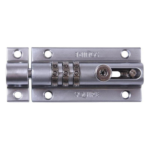 Squire CombiBolt 3 Re-Codable Locking Bolt Chrome 92mm Squire - RockBottom Nothampton