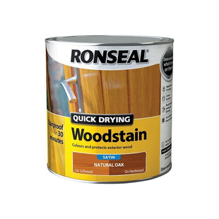 Ronseal Quick Drying Woodstain Satin Natural Oak 2.5 litre Ronseal - RockBottom Nothampton