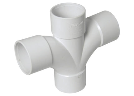 Floplast ABS solvent weld 92.5 degree cross tee 40mm white WS58