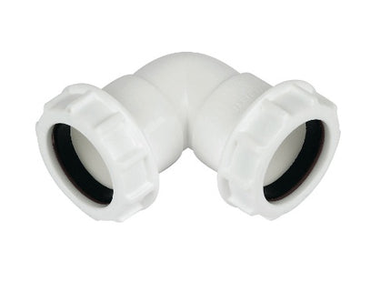 Floplast white compression waste 90 deg bend 32mm WC10