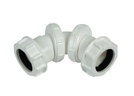 Floplast white compression waste adjustable bend 32mm WC14