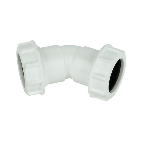 Floplast white compression waste 135 deg bend 40mm WC19