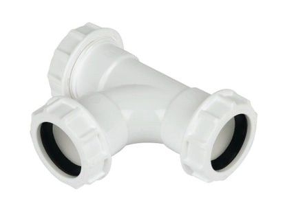 Floplast white compression waste tee 32mm WC22