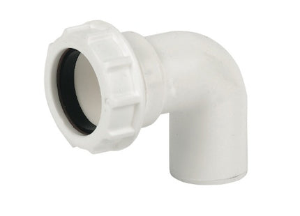 Floplast white compression waste 90 deg conversion bend 40mm WC27
