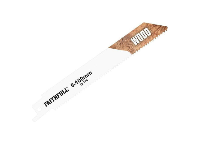Faithfull S811H Sabre Saw Blade Wood 150mm 10 TPI (Pack of 5) Faithfull - RockBottom Northampton