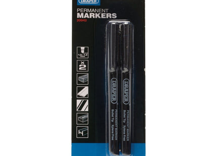 Draper Marker Pens, Black (Pack of 2) 20942 Draper - Town Tools 