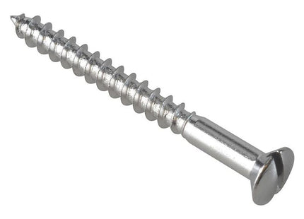 Forgefix Multi-Purpose Screw SL Raised Head Chrome Plated 4.0 x 40mm ForgePack 20 ForgeFix - RockBottom Northampton